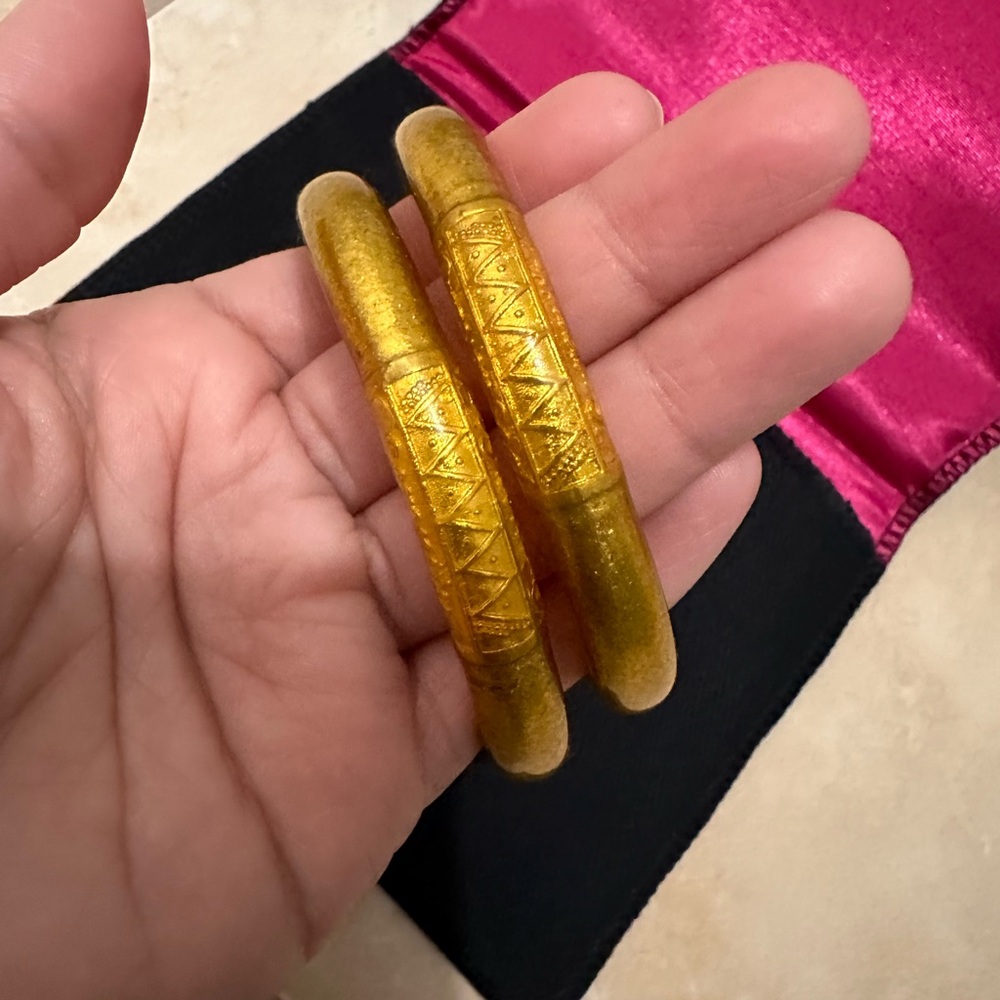 Two (2) GOLD TZUBBIE ALL WEATHER BANGLE® (AWB®) - SERENITY PRAYER